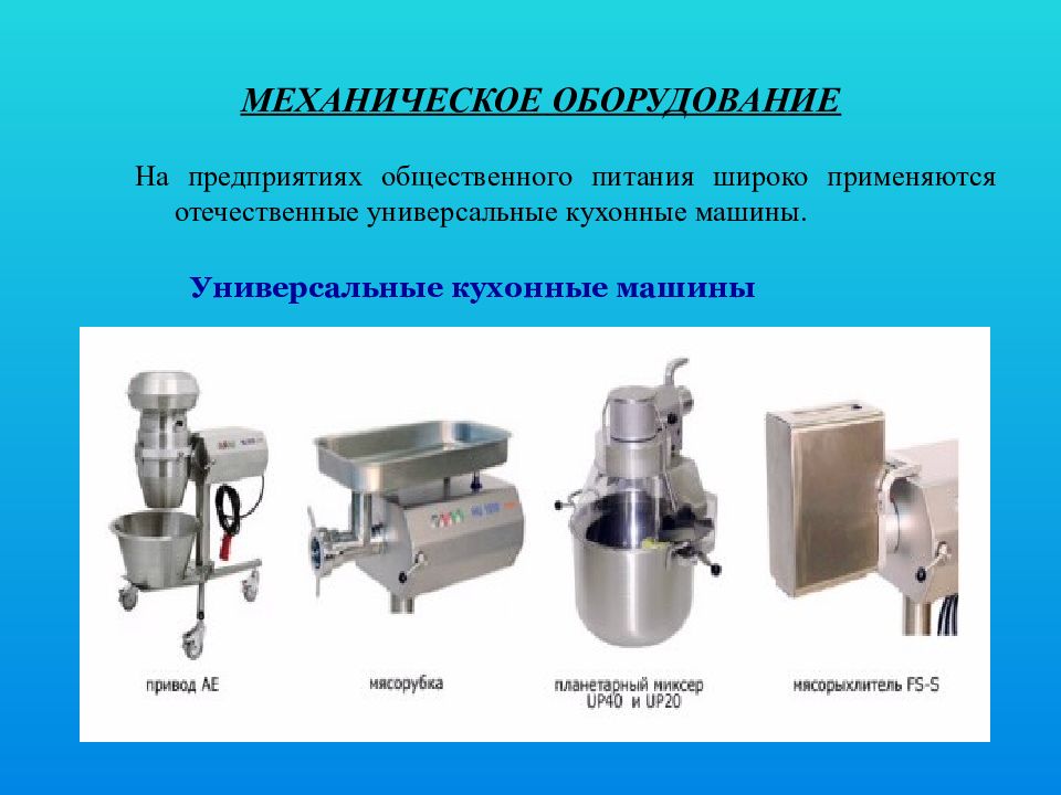 Оборудование предприятий общественного питания презентация