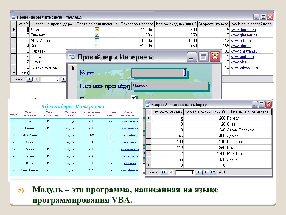 База объектов. Информатика 11 класс аксес таблица ГЛАСНЕТ. Демос ГЛАСНЕТ МТУ-Интел база данных.