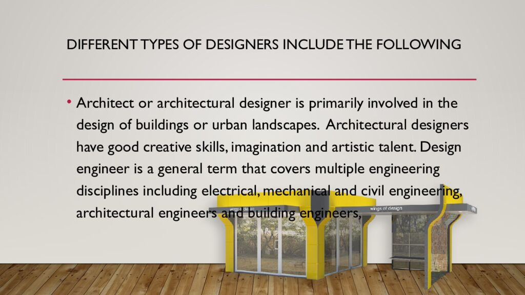 Different types of designers include the following