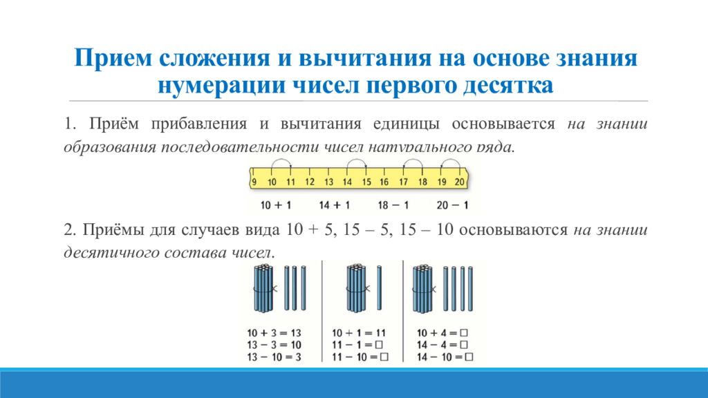 Знания нумерации чисел. Приемы сложения и вычитания. Сложение и вычитание двузначных чисел без перехода через разряд. Сложение и вычитание в пределах 100 без перехода через десяток. Сложение и вычитание чисел в пределах 20 проверочная работа.