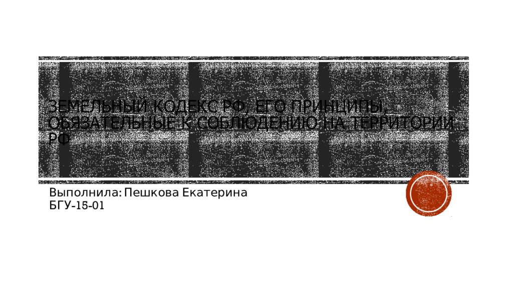 Земельный кодекс РФ, его принципы, обязательные к соблюдению на территории РФ