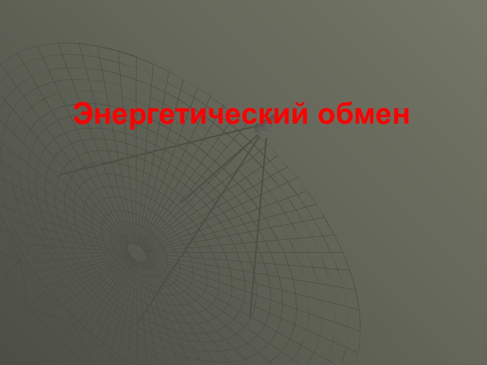 Энергетический обмен