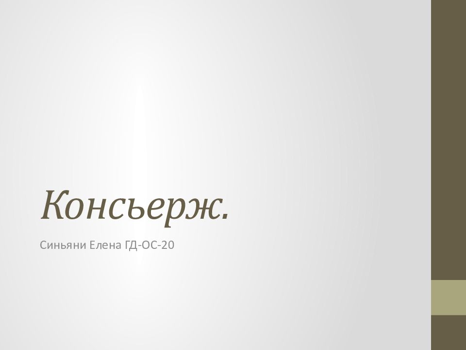 Консьерж.