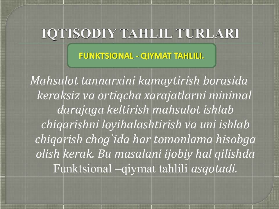 FUNKTSIONAL - QIYMAT TAHLILI.