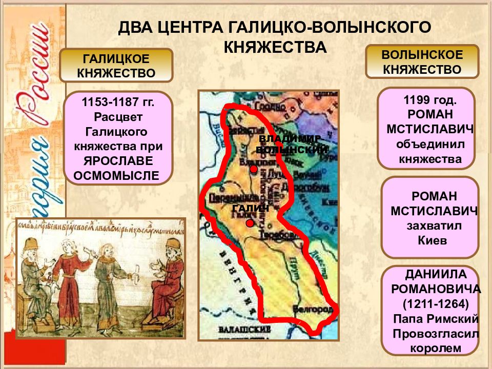 Объединение галицкого и волынского. Центр Галицко-Волынского княжества. Политические центры Галицко-Волынского княжества. Раздробленность Галицко Волынского княжества. Политическая раздробленность Галицко Волынское княжество.