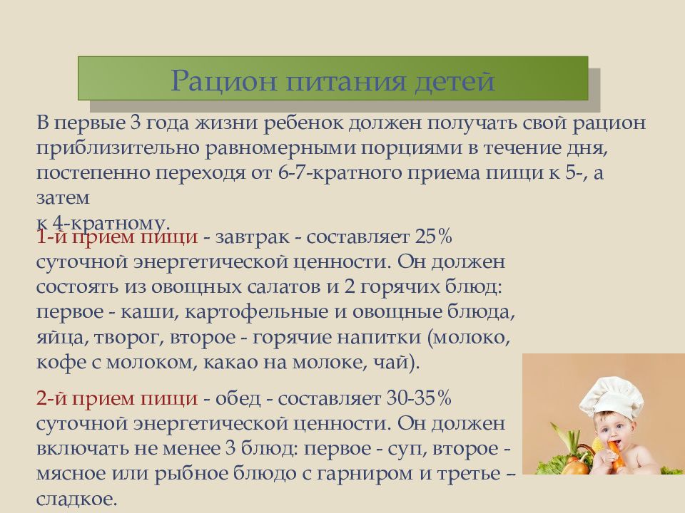 Питание детей старше года презентация