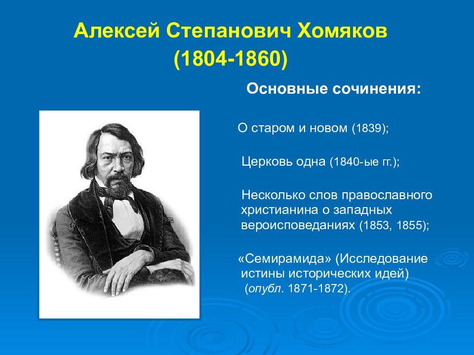 Алексей степанович хомяков презентация