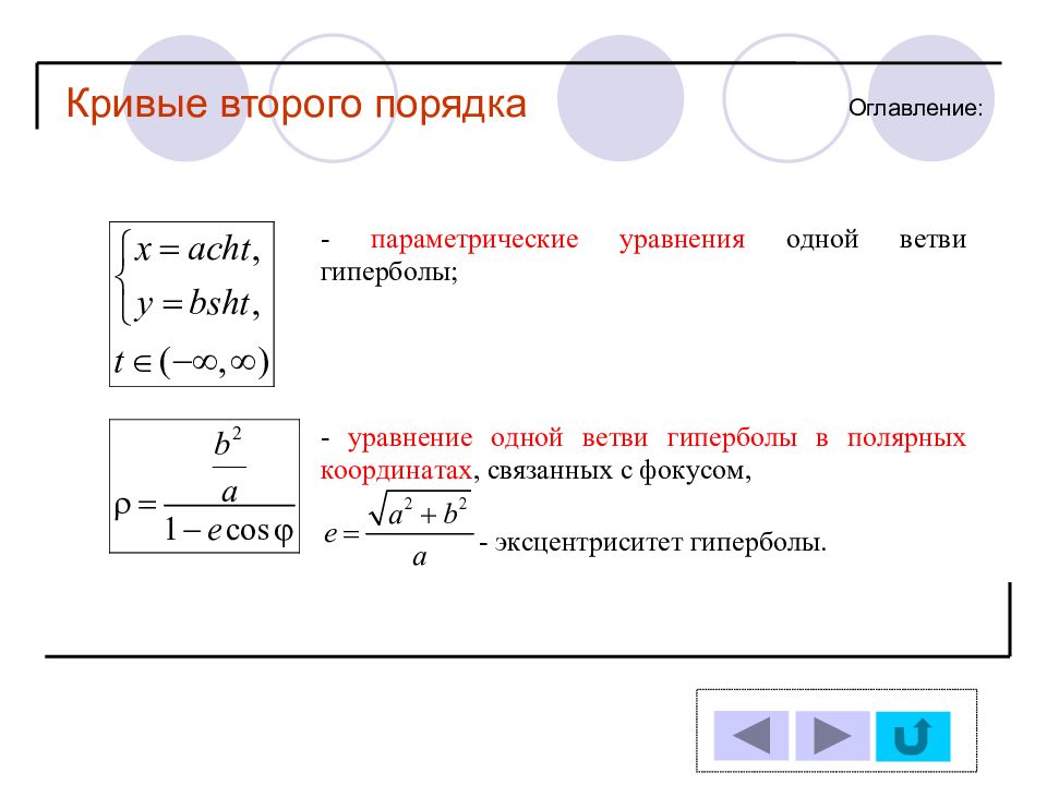 Кривая второй порядка. Параметрическое уравнение Кривой второго порядка. Кривые второго порядка в Полярных координатах. Уравнения кривых второго порядка в Полярных координатах. Параметрическое уравнение гиперболы.