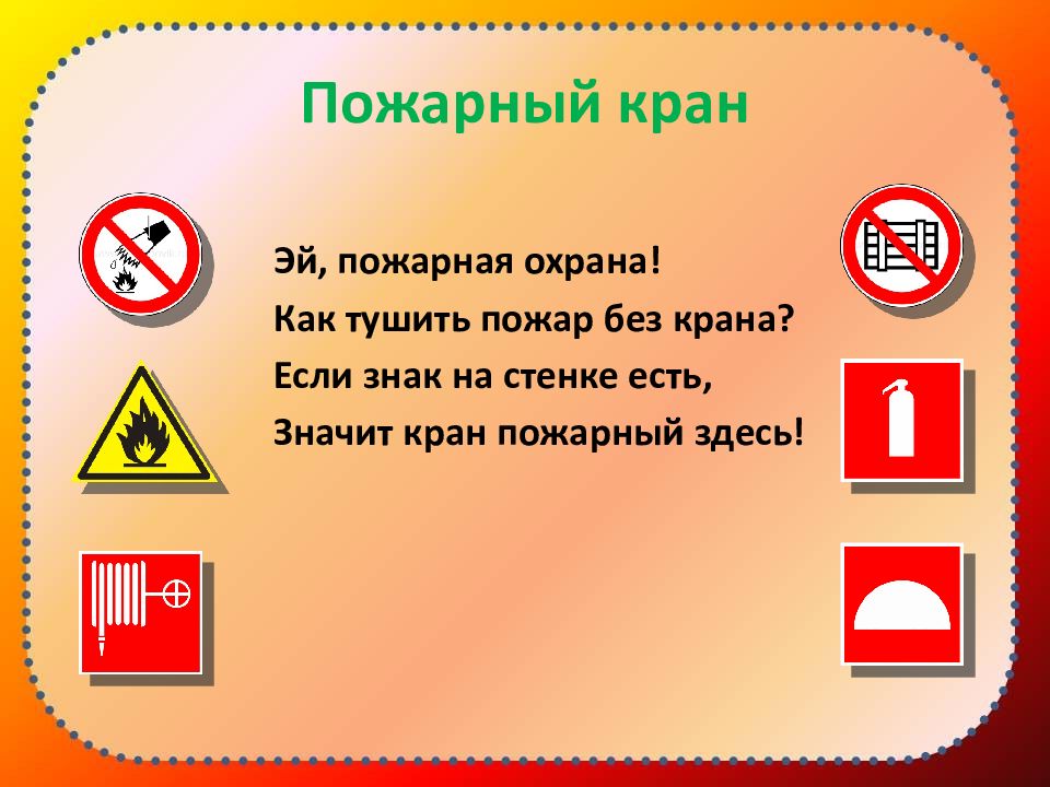 Знаки пожарной безопасности презентация