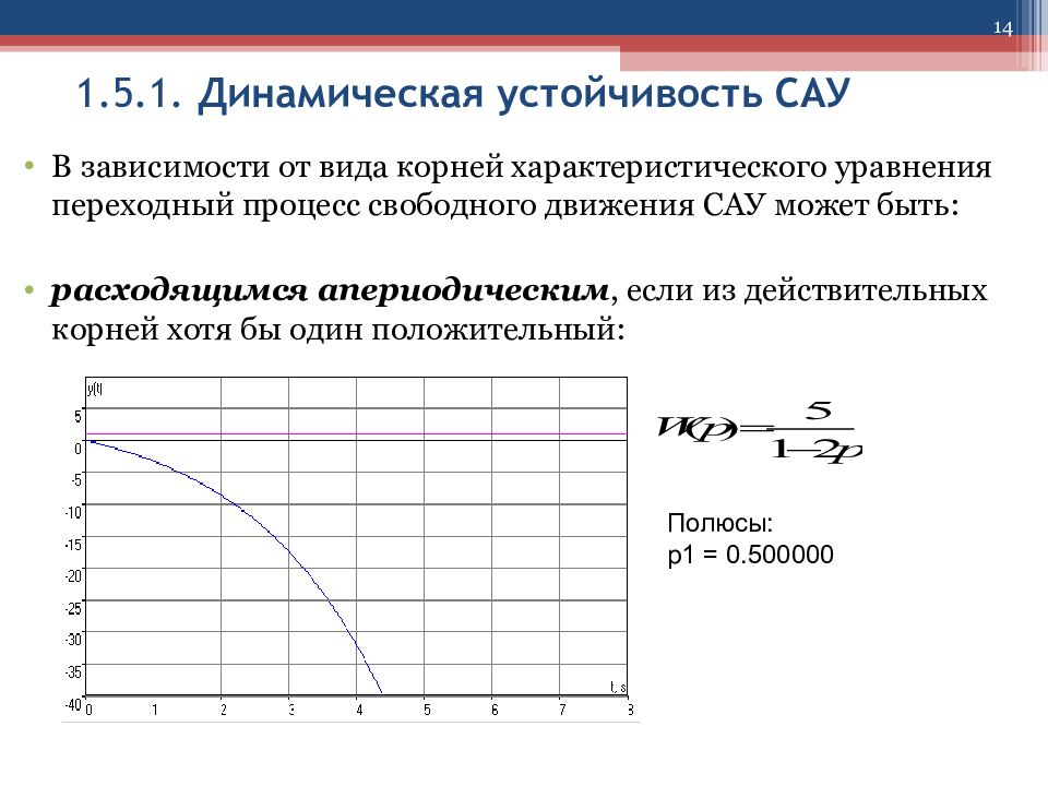 Свободное составляющее. Переходные процессы устойчивых САУ. Устойчивость системы автоматического управления. Устойчивость САУ. Устойчивость системы по корням характеристического уравнения.