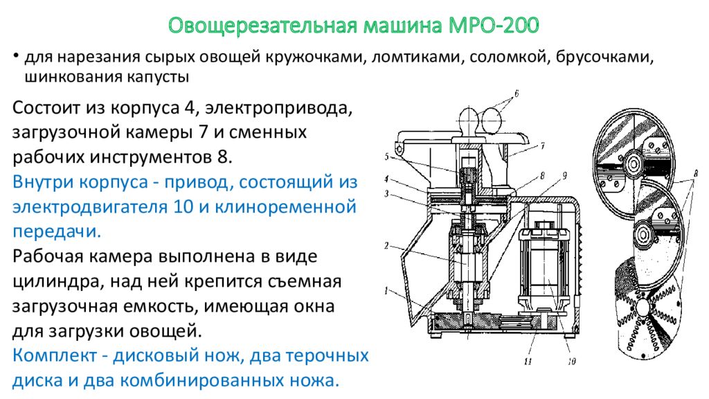 Овощерезательная машина мро 50 200 схема