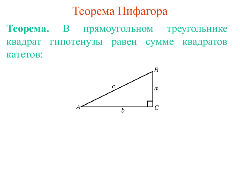 Для какого треугольника на рисунке теорема пифагора запишется в виде a2 d2 f2