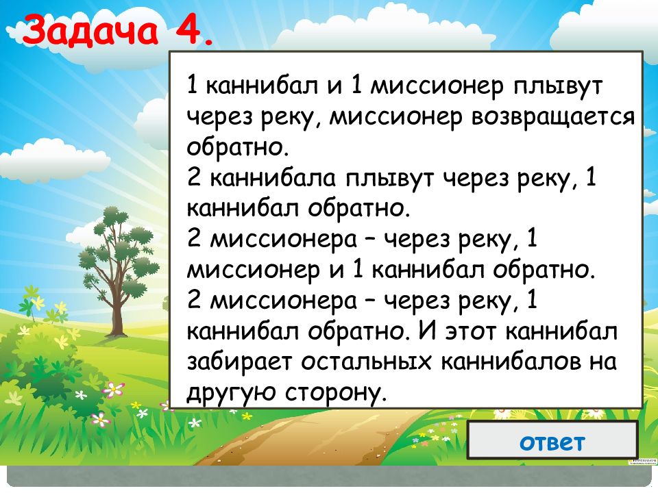 Разработка плана действий задачи о переправах