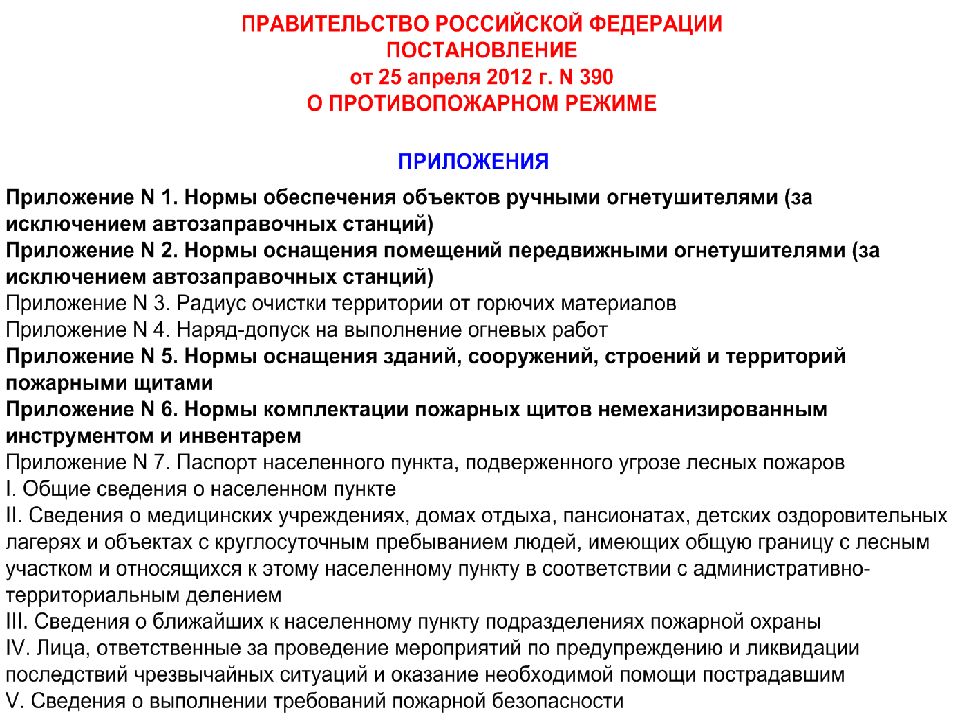 Пп 390 о противопожарном режиме. Общие сведения о противопожарном водоснабжении. Внутренний наряд в подразделениях пожарной охраны.