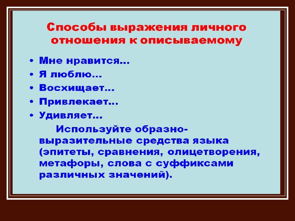 Презентация описание внешности человека 6 класс русский язык