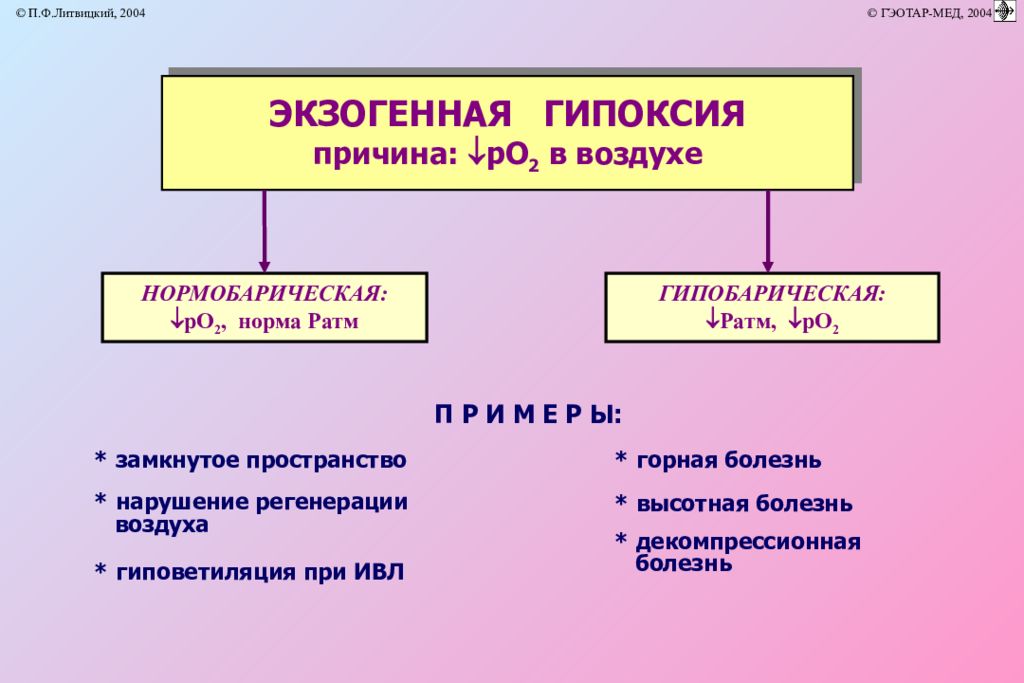 Фактор гипоксии. Экзогенный Тип гипоксии таблица. Экзогенная гипоксия. Экзогенная нормобарическая гипоксия. Причины нормобарической гипоксии.