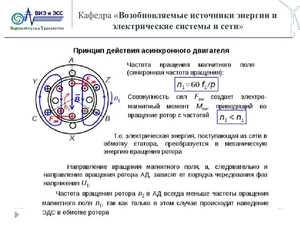 Электрическая схема ротора электродвигателя