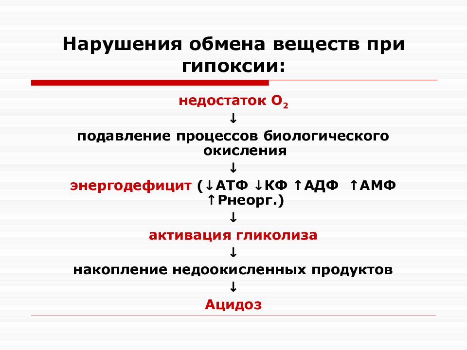 Изменения обмена веществ и энергии при гипоксии презентация