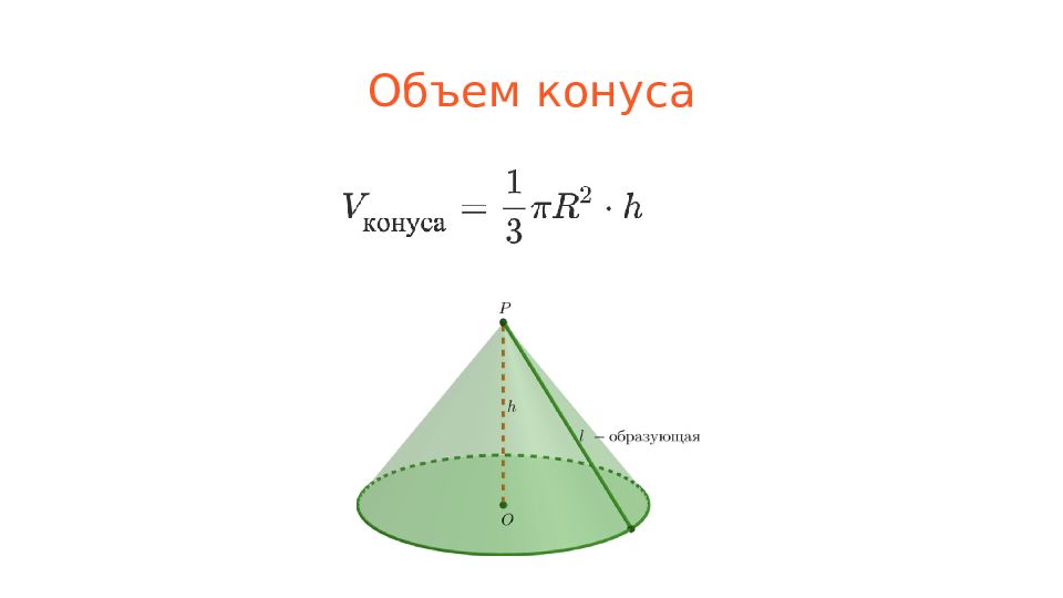 2 объем конуса. Объем конуса. Объем конуса по образующей. Объем конуса через образующую. Объем сферы и конуса.