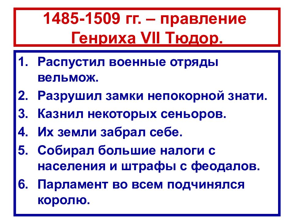 Усиление королевской власти в конце 15 века