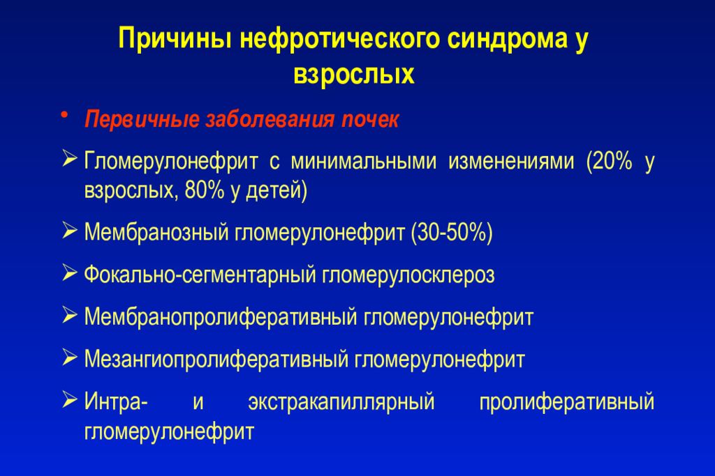 Презентация нефротический и нефритический синдром