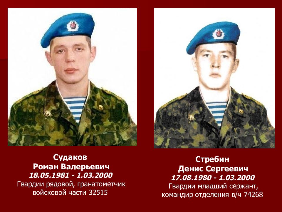 Названия гвардий. Десантник младший сержант.
