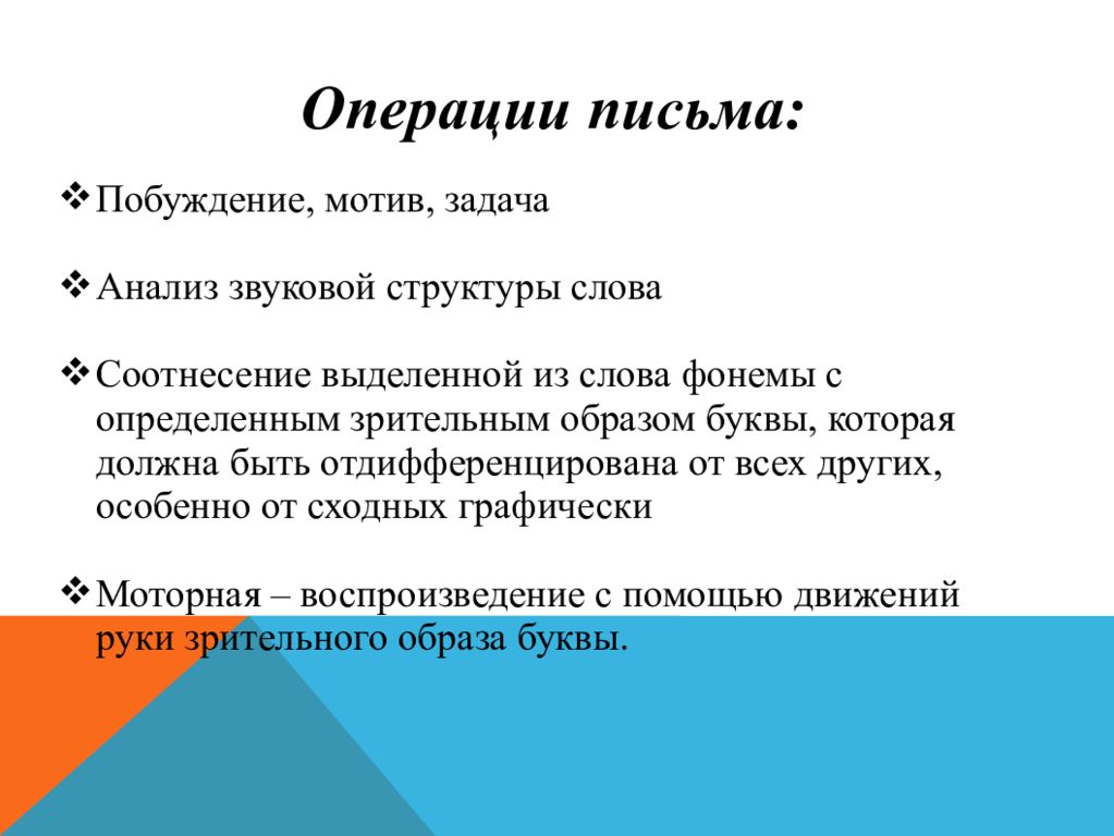 Операции письма. Схема операции письма. Операции письма в логопедии это. Одной из специфических операций письма является выберите один ответ:.