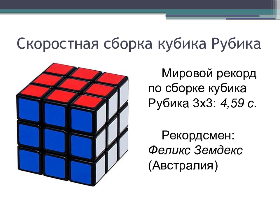 Объем кубика рубика