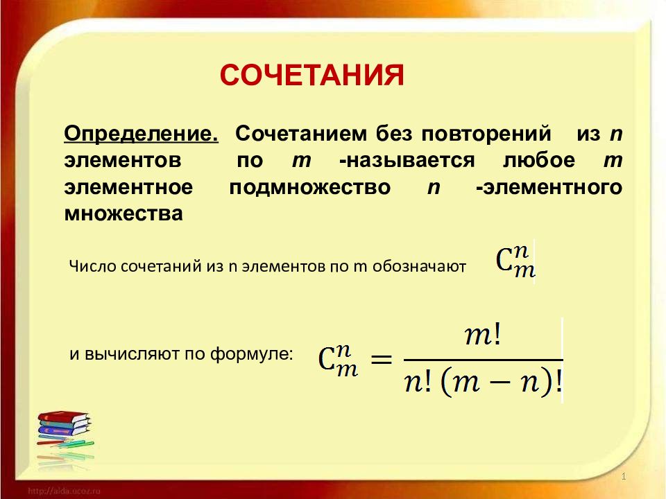 Комбинаторика сочетания презентация