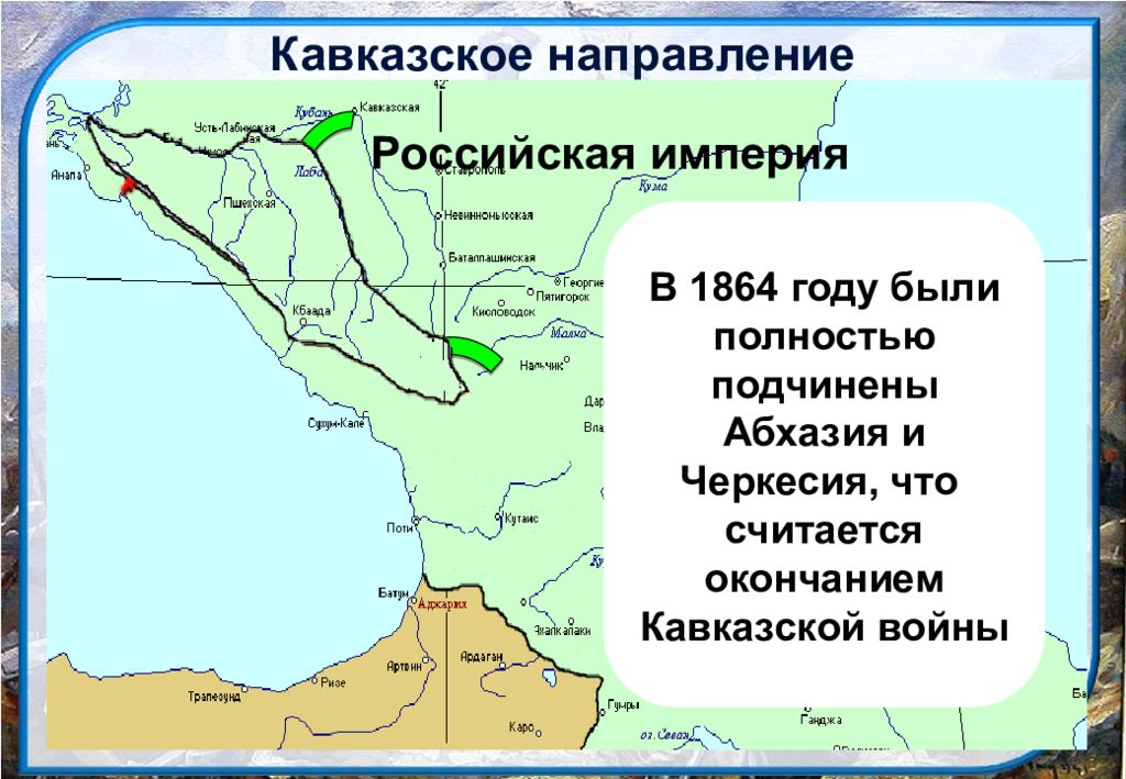 Кавказ какое направление. Окончание кавказской войны.