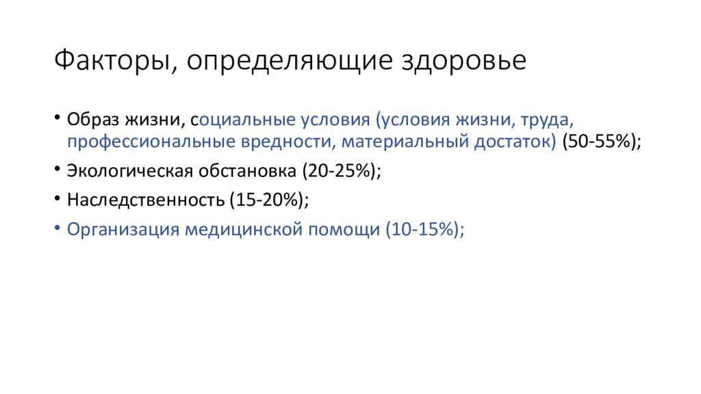 Факторы определяющие здоровье