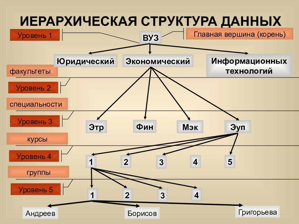 Структура модели данных. Иерархическая структура. Иерархическая структру. Неиерархическая структура. Иерархическая структура данных.