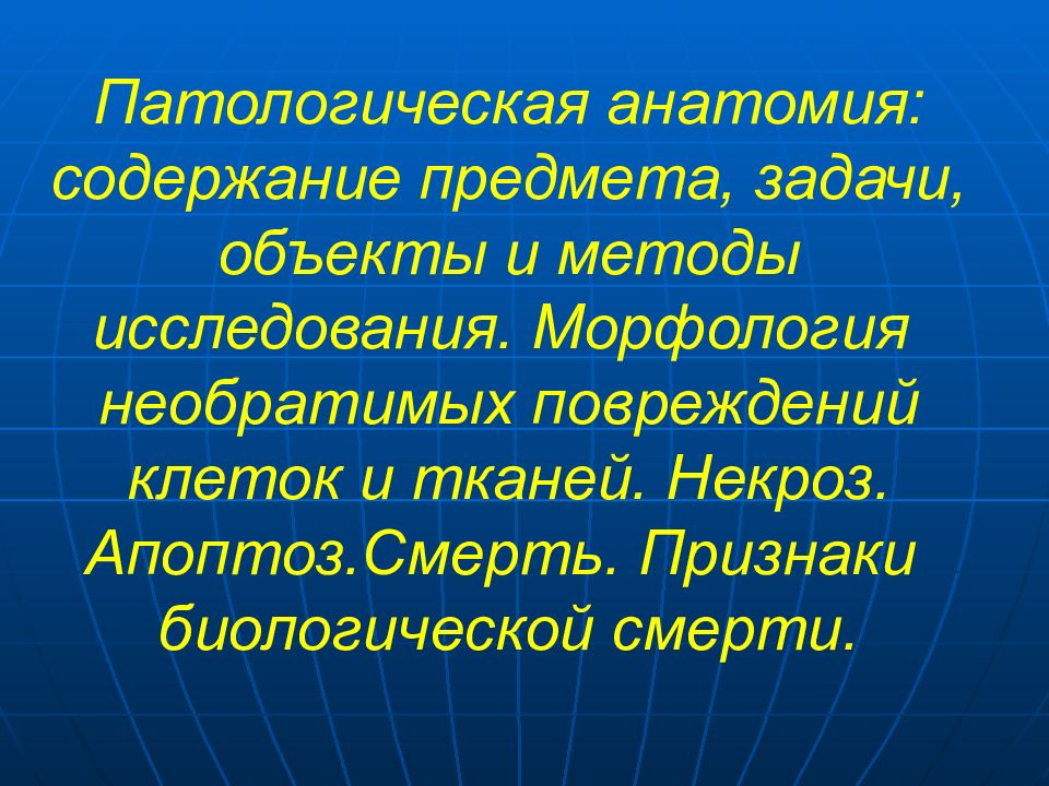 Патологическая анатомия презентации