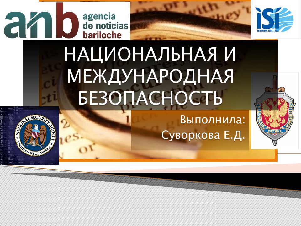 НАЦИОНАЛЬНАЯ И МЕЖДУНАРОДНАЯ БЕЗОПАСНОСТЬ