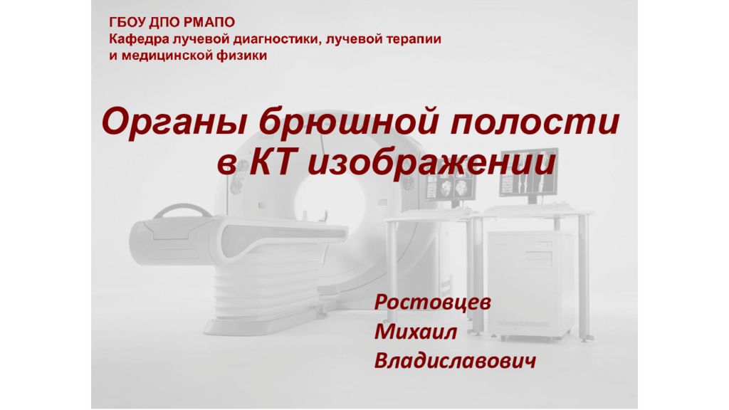 Органы брюшной полости в КТ изображении