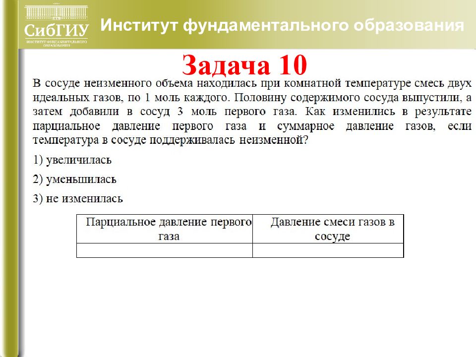 В сосуде неизменного объема находилась