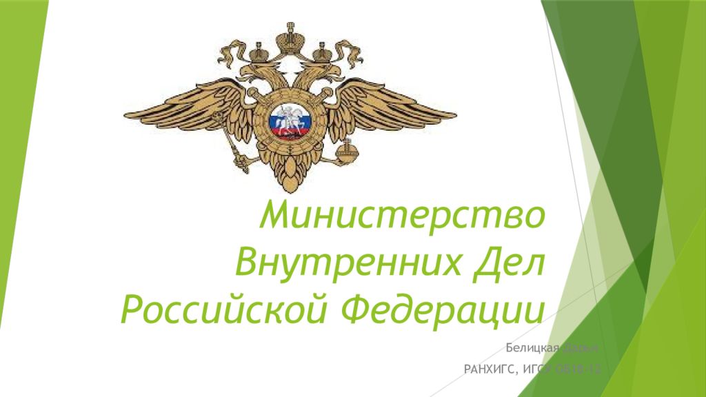 Министерство Внутренних Дел Российской Федерации