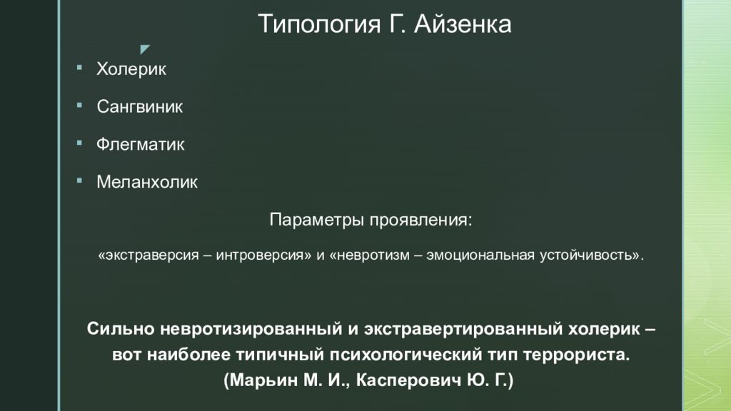 Психологический портрет террориста