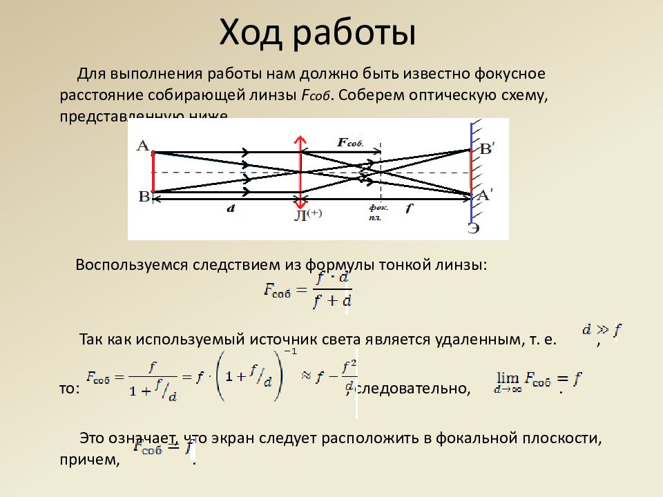 Как определить высоту изображения в рассеивающей линзе