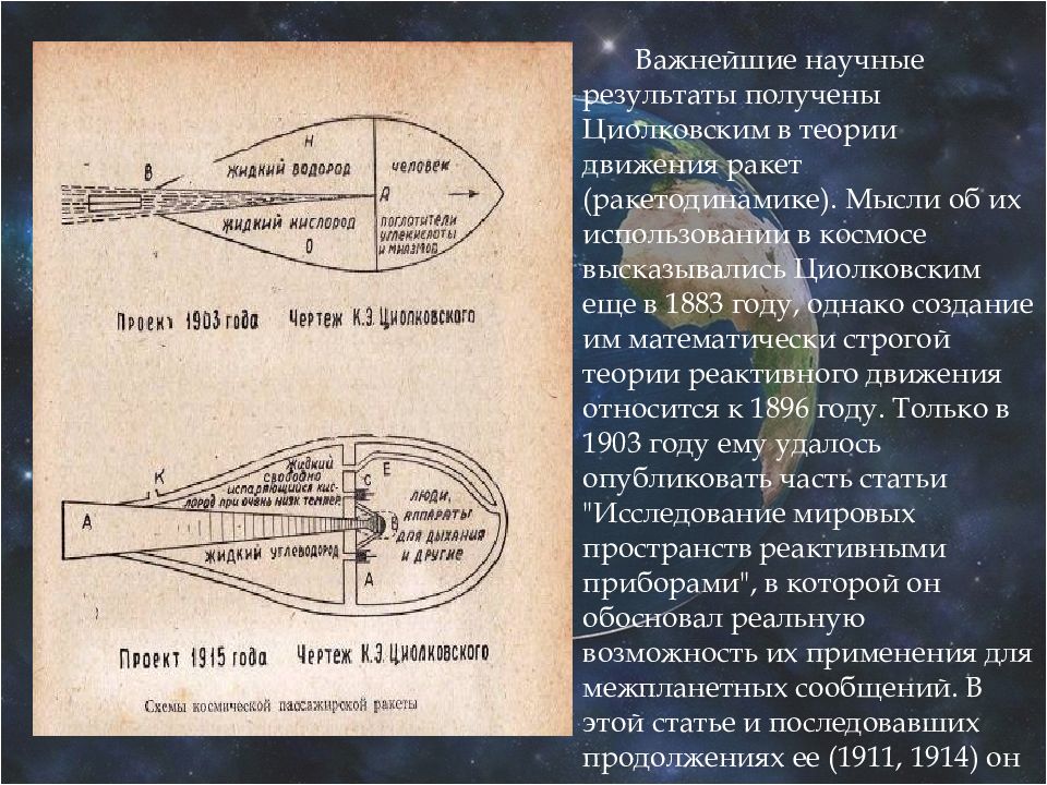Имя циолковского сейчас известно каждому. Теория реактивного движения Циолковский. Ракета 1903 года Циолковский.