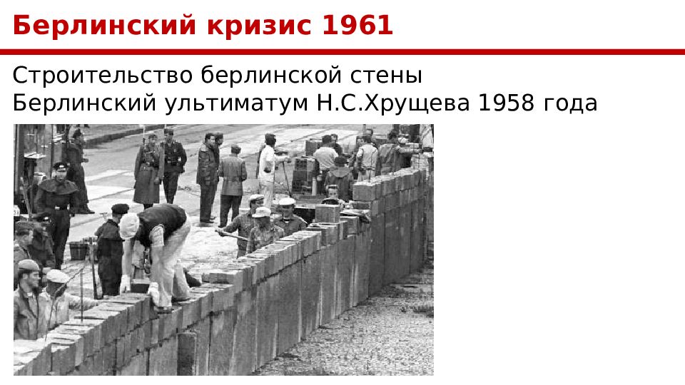 Берлин хрущев. Берлинский кризис 1958-1961. Берлинский кризис 1961 года. Берлинский кризис 1961 строительство стены. Берлинский ультиматум Хрущева.