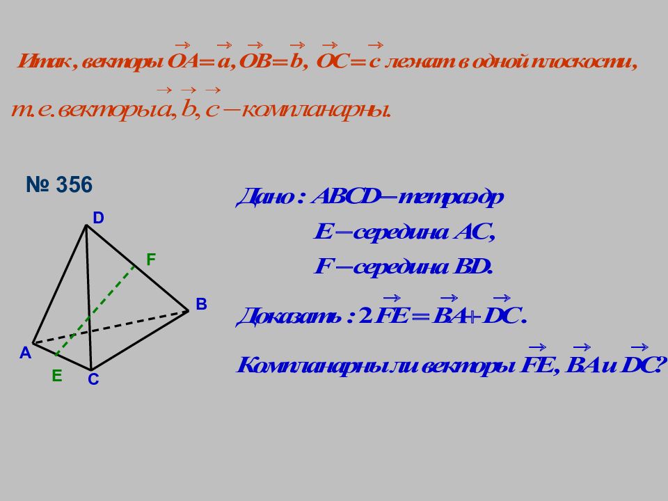 Компланарные векторы правило параллелепипеда 11 класс презентация атанасян