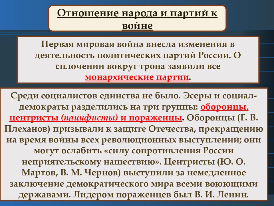 Партия суть времени. Война и политические партии первая мировая. Отношение политических партий к первой мировой. Отношение к первой мировой войне в России. Отношение России к первой мировой.