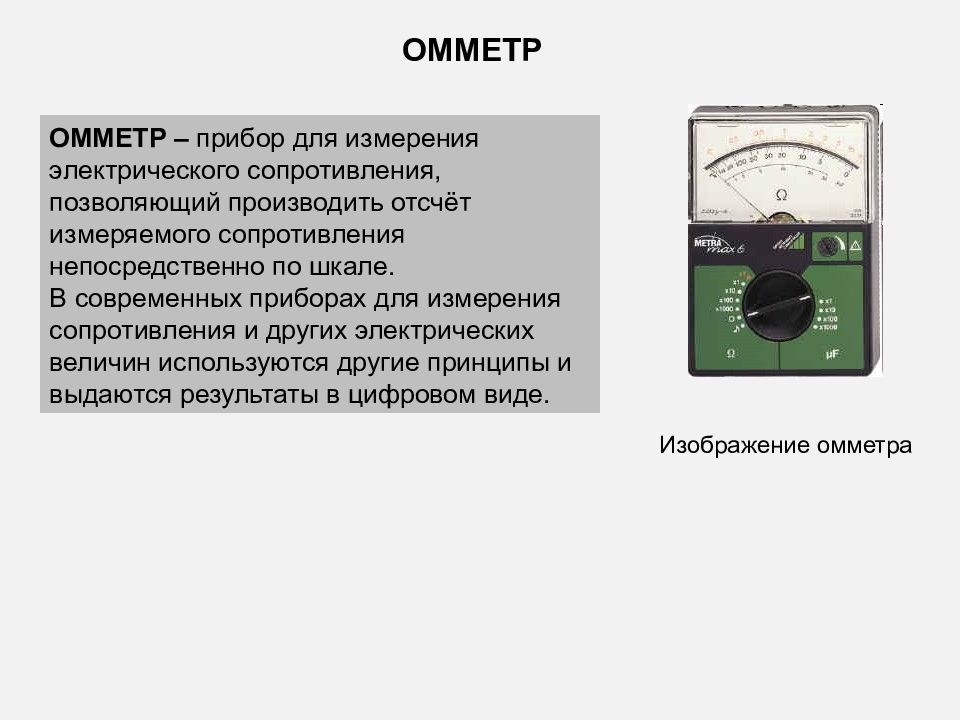 Электронные омметры презентация