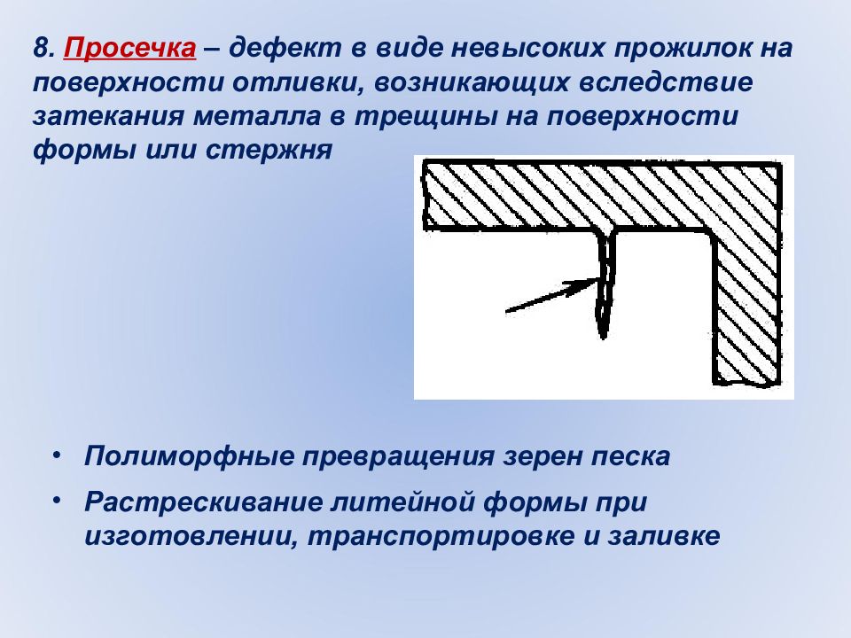 Дефекты поверхности. Дефект просечка. Просечки дефект литьё. Дефекты литья металла просечки. Дефект в виде прожилок.