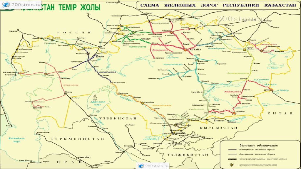 Карта автомобильных дорог казахстана с городами и расстояниями