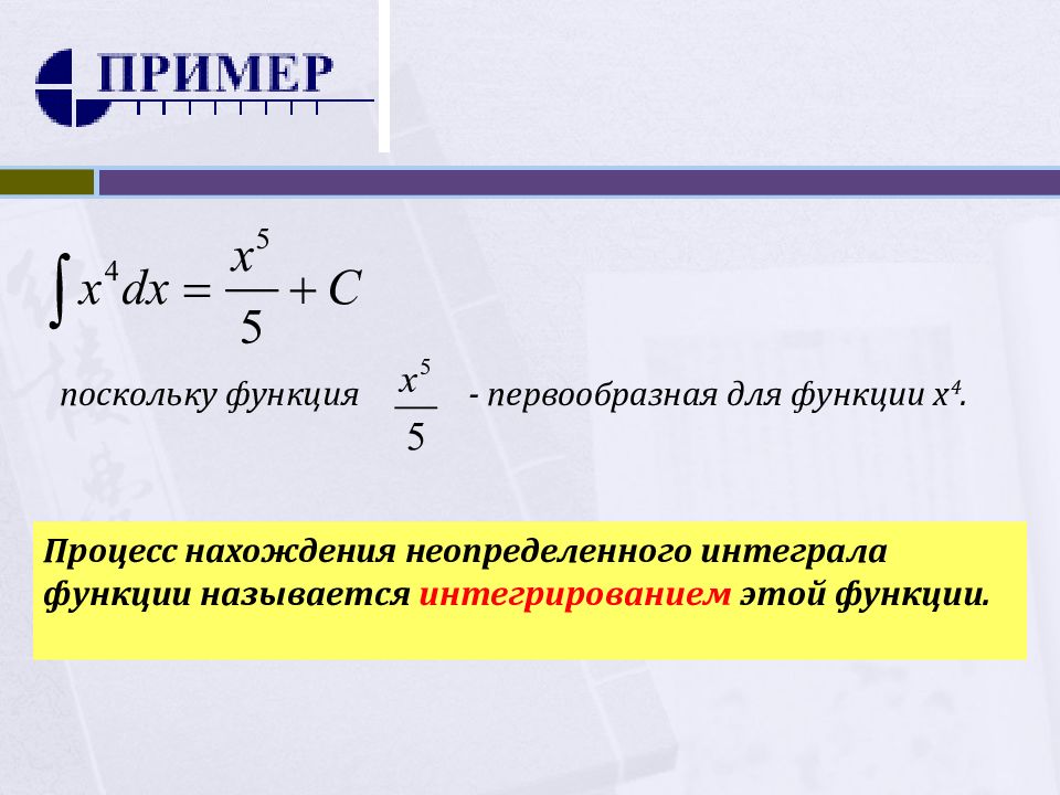 Презентация первообразная и неопределенный интеграл