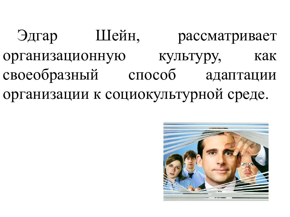 Адаптация организационной культуры. Эдгар Шейн методы организации.