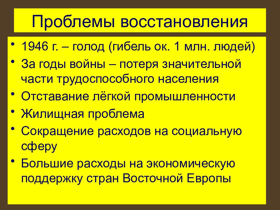 Презентация восстановление ссср после вов в 1945 1953 гг презентация