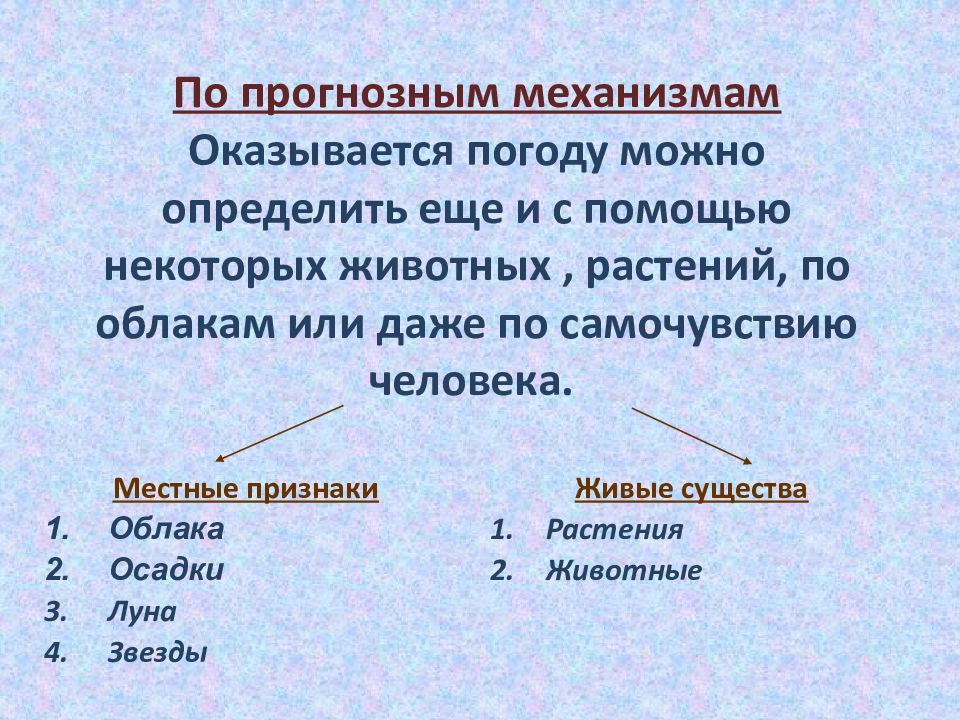 Презентация народные приметы с помощью которых можно предсказать погоду